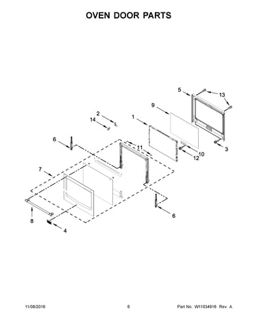 Oven door parts