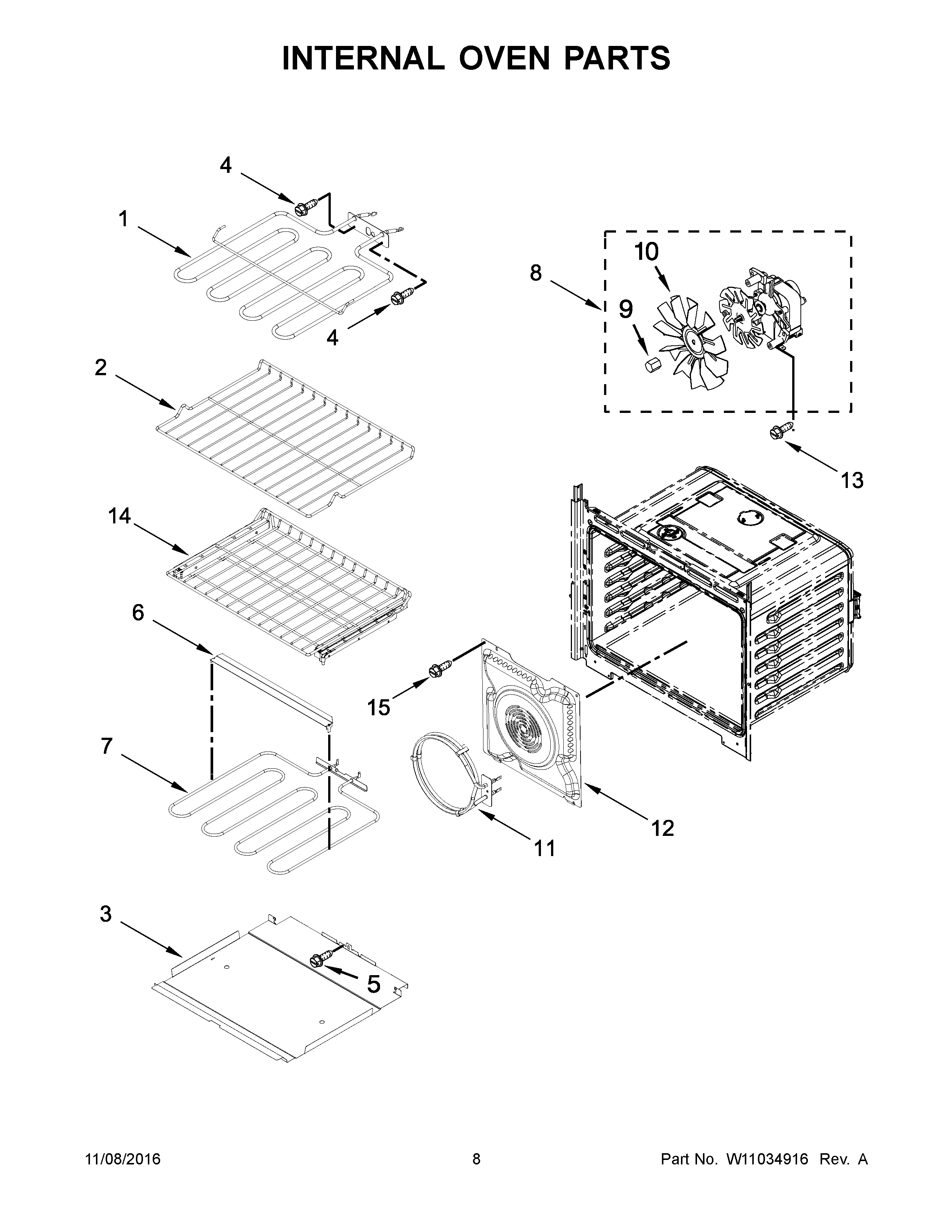 Internal oven parts