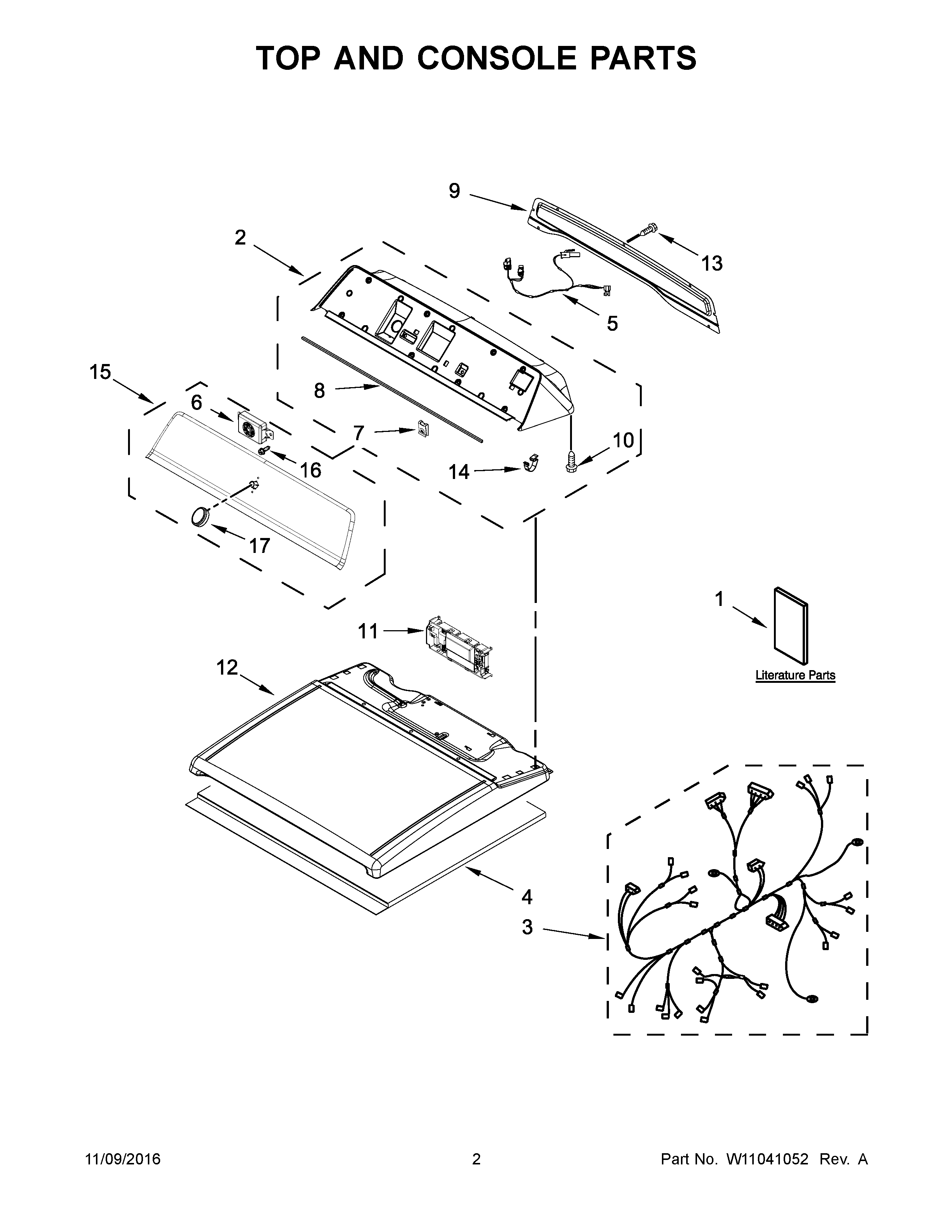 Top and console parts