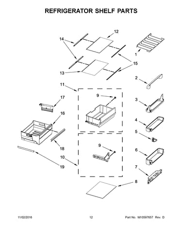 Refrigerator shelf parts