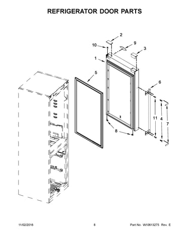 Refrigerator door parts