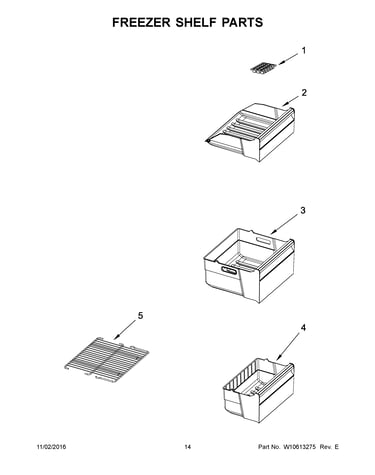 Freezer shelf parts