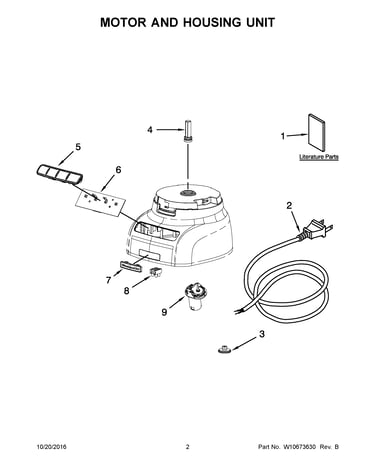 Motor and housing unit