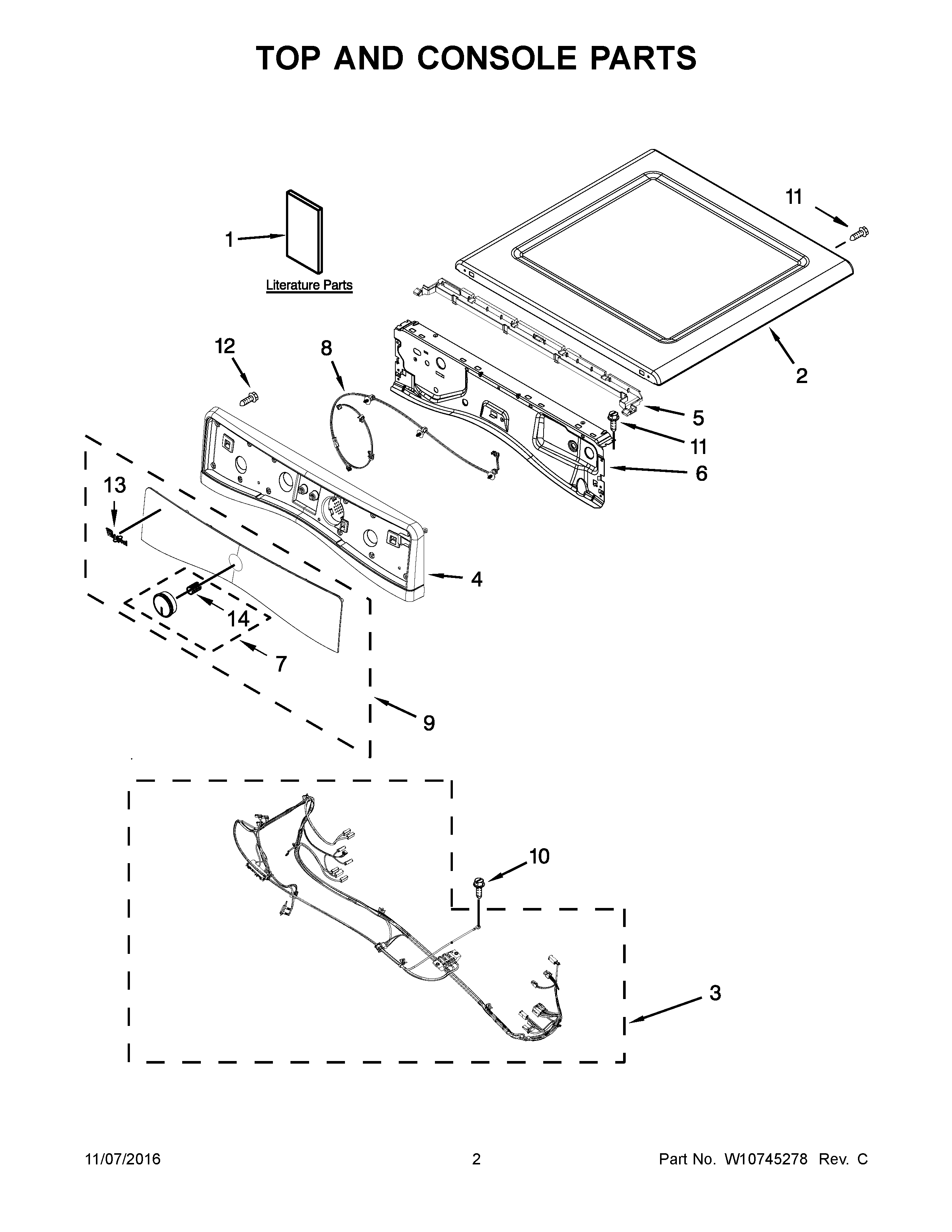 Top and console parts