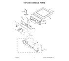 Whirlpool YWED99HEDC0 top and console parts diagram