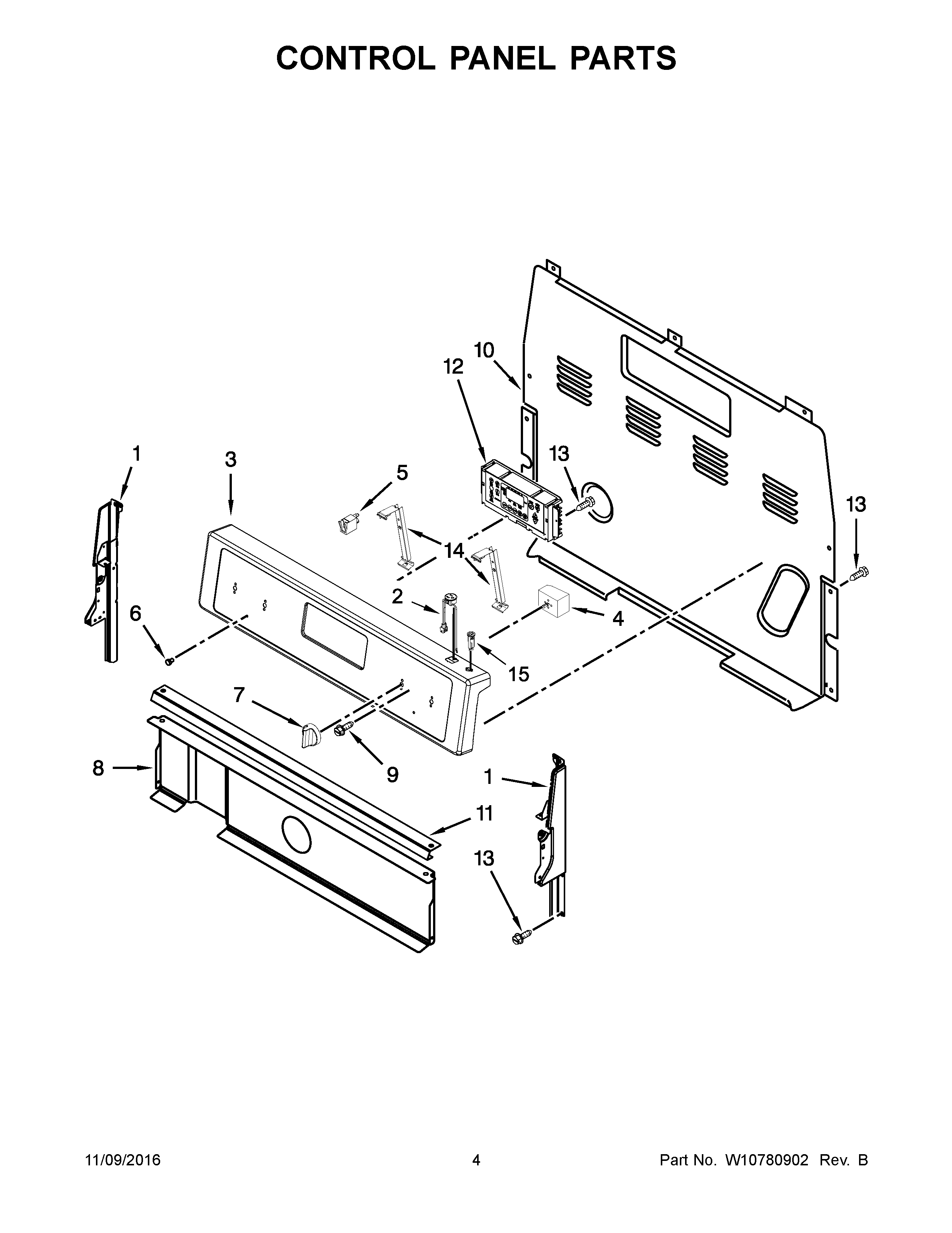 Control panel parts