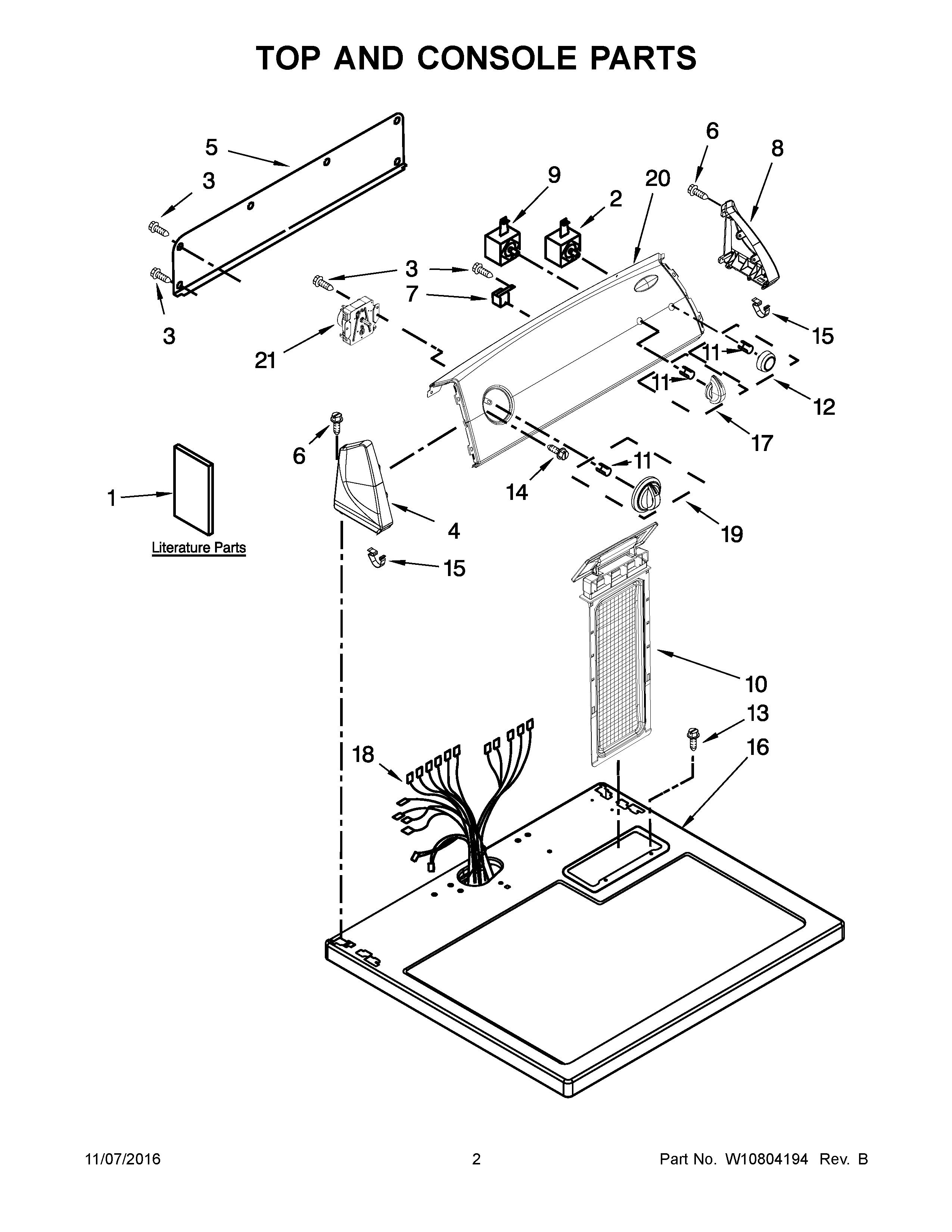 TOP AND CONSOLE PARTS