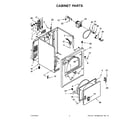 Whirlpool 3DWED4800YQ2 cabinet parts diagram