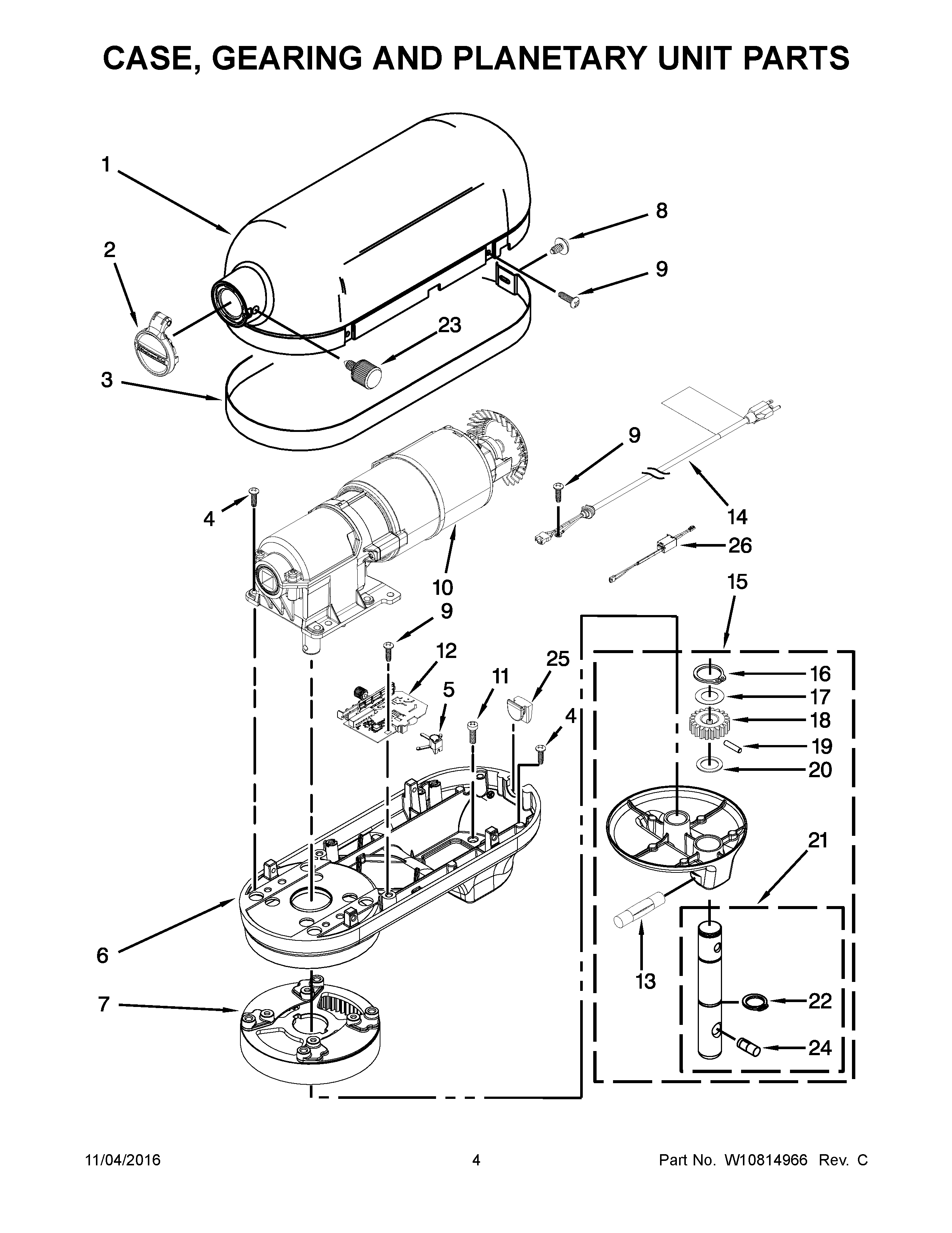 CASE, GEARING AND PLANETARY UNIT PARTS