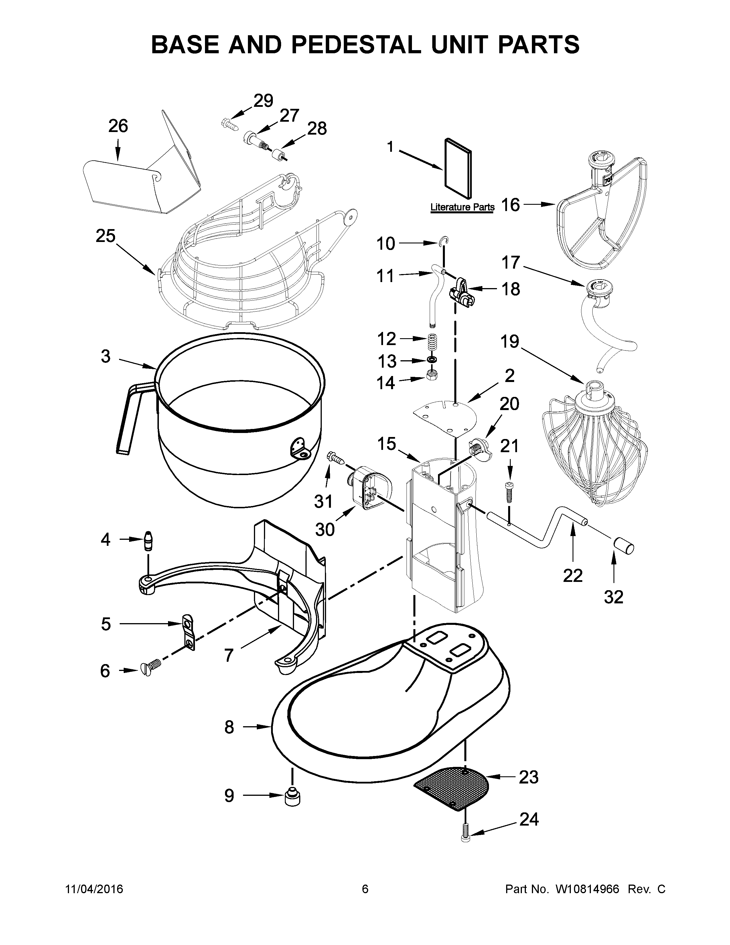 BASE AND PEDESTAL UNIT PARTS