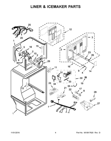 Liner & icemaker parts