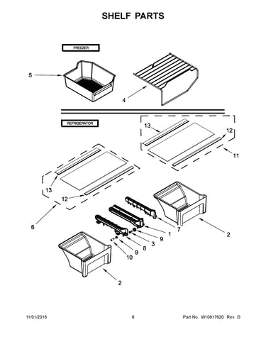 Shelf parts