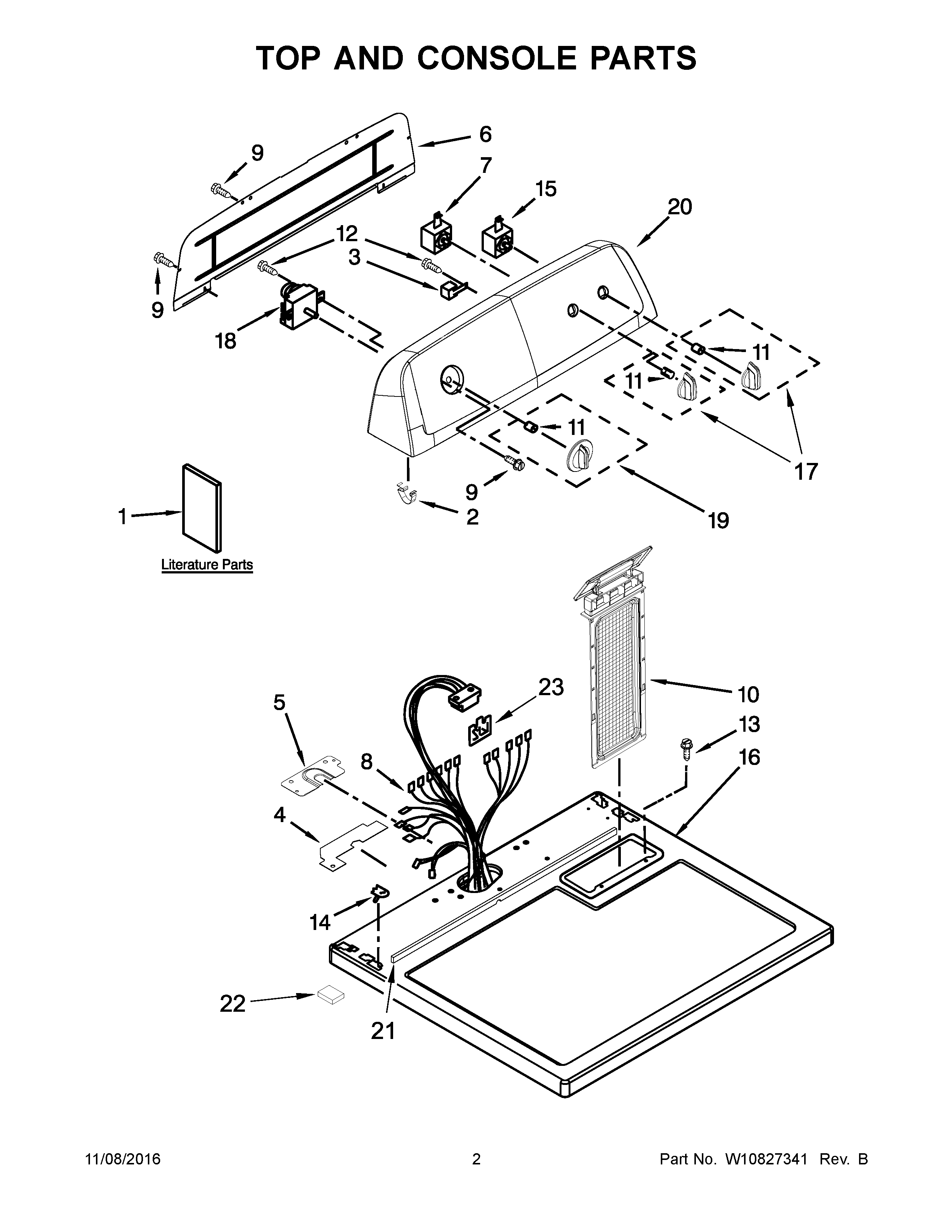 Top and console parts