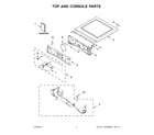 Whirlpool WED9290FW0 top and console parts diagram