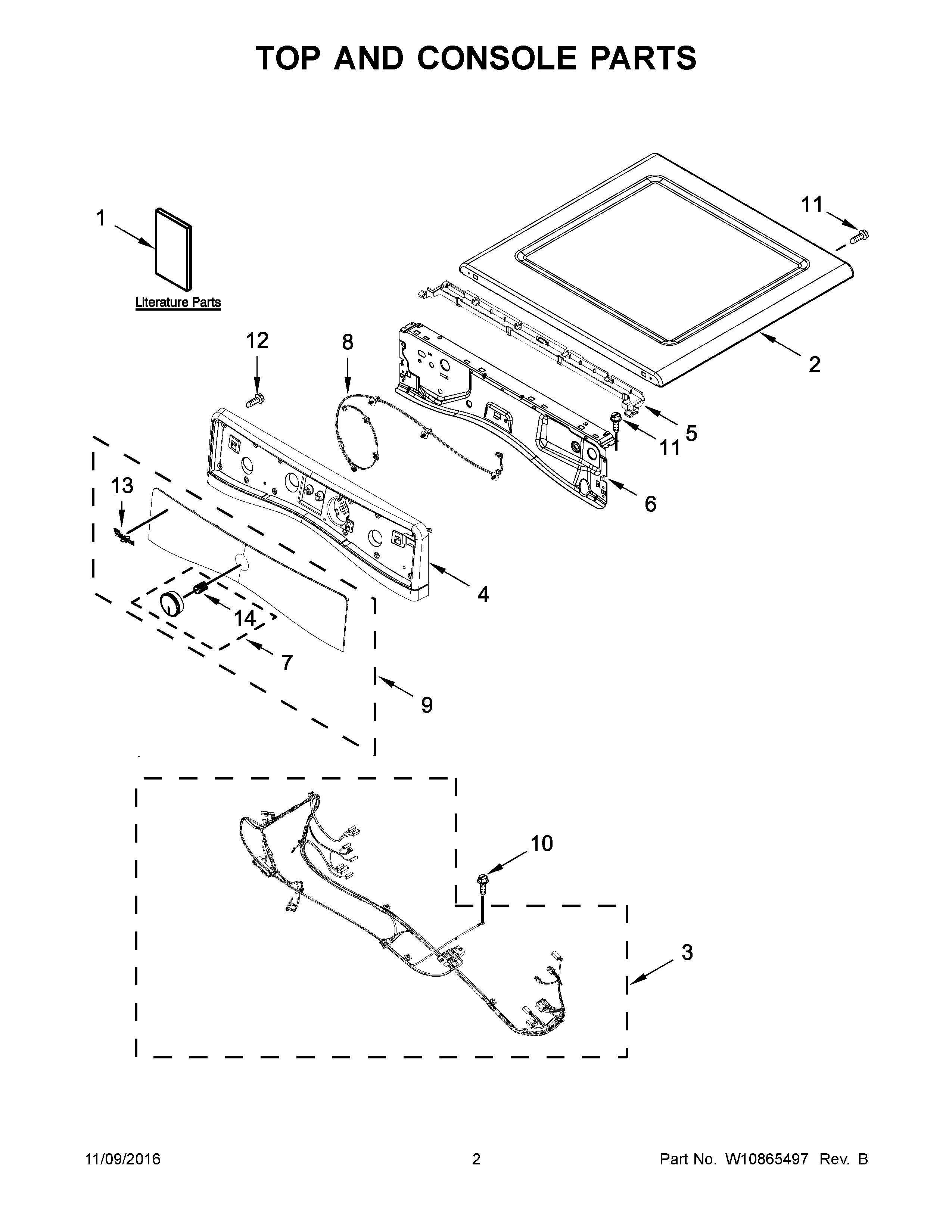 Top and console parts