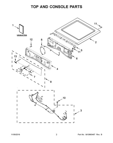 Top and console parts