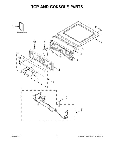 Top and console parts