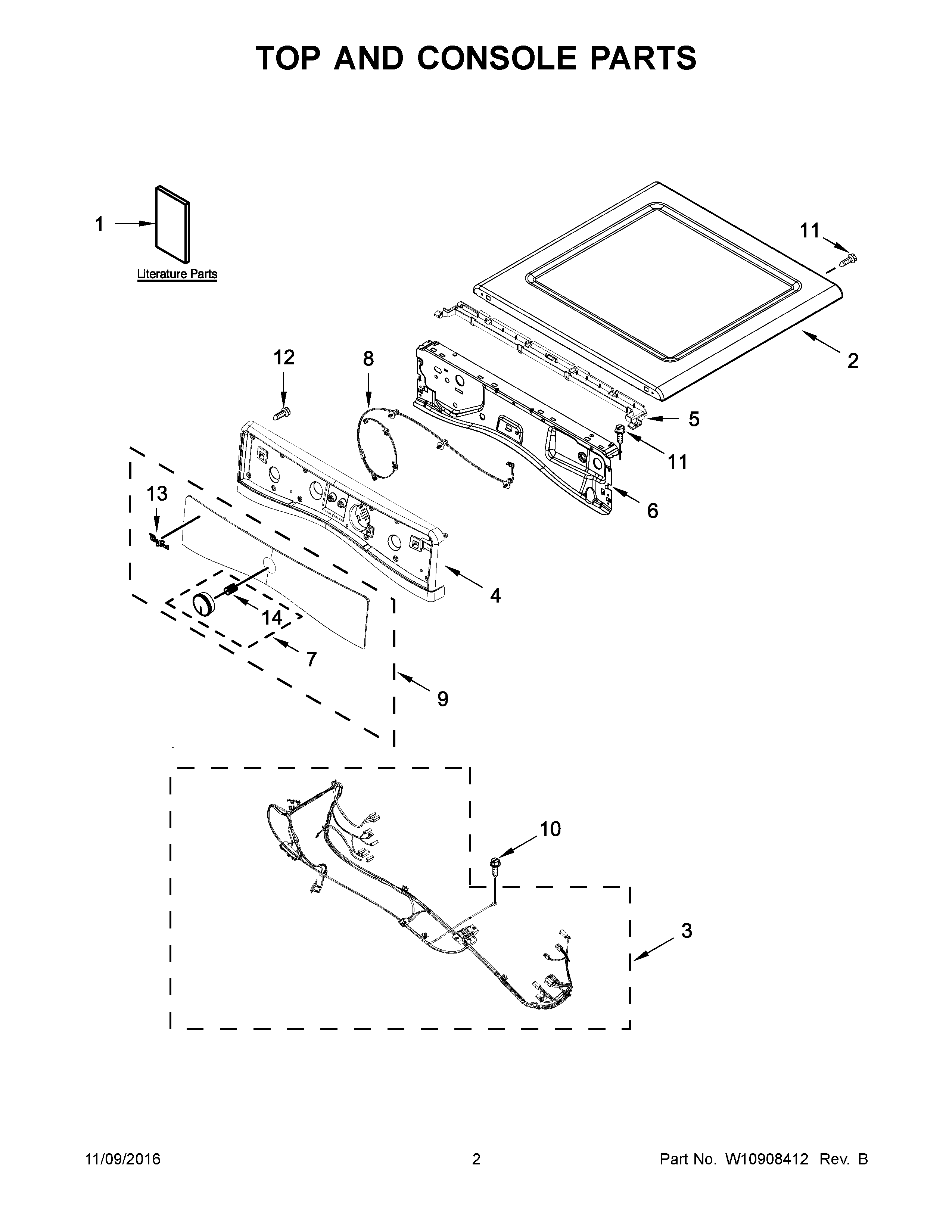 Top and console parts