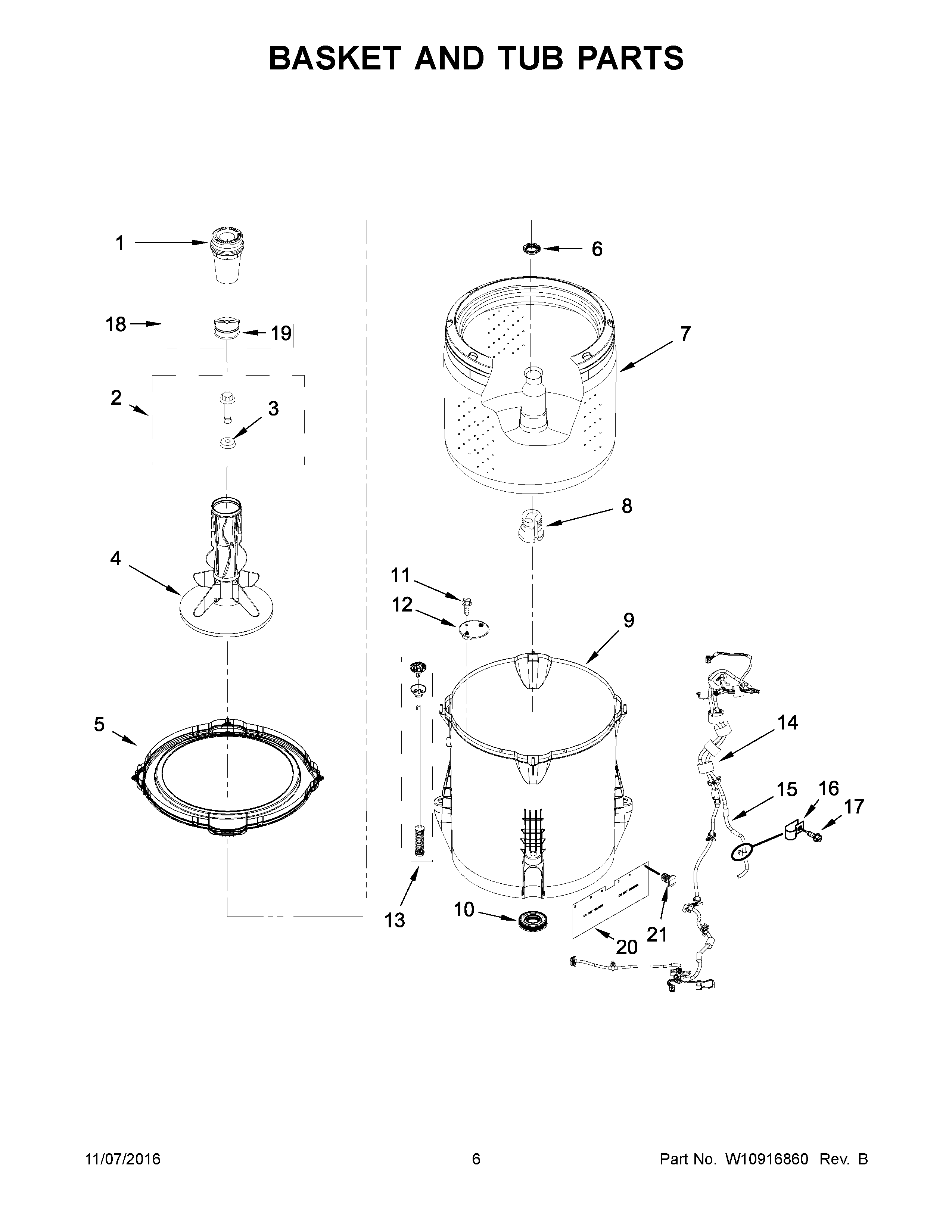 Basket and tub parts