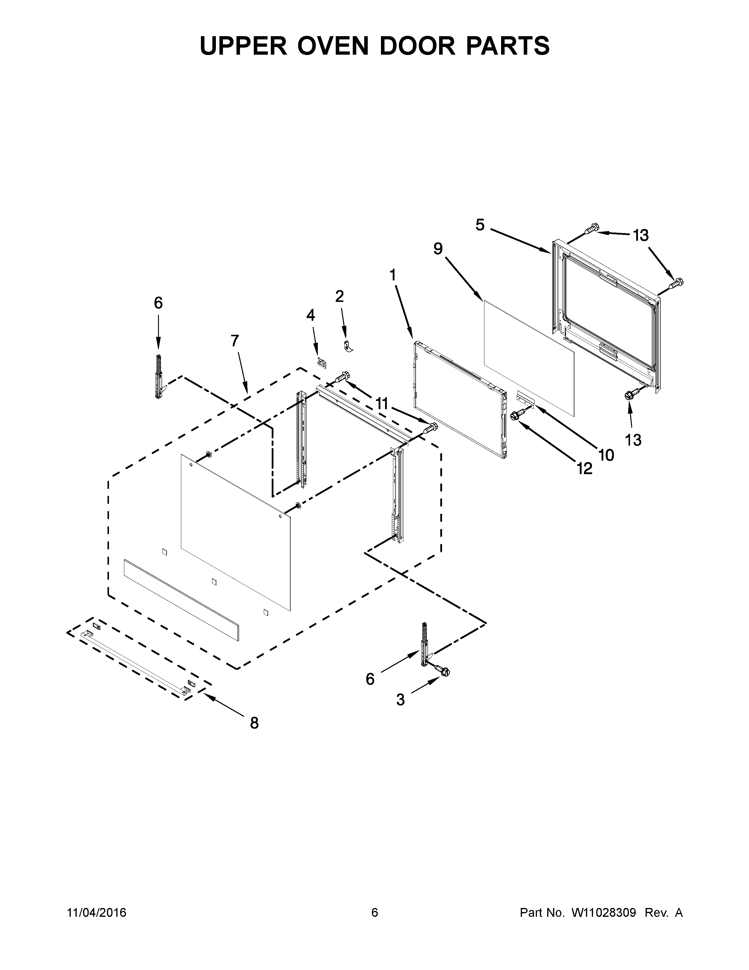 UPPER OVEN DOOR PARTS