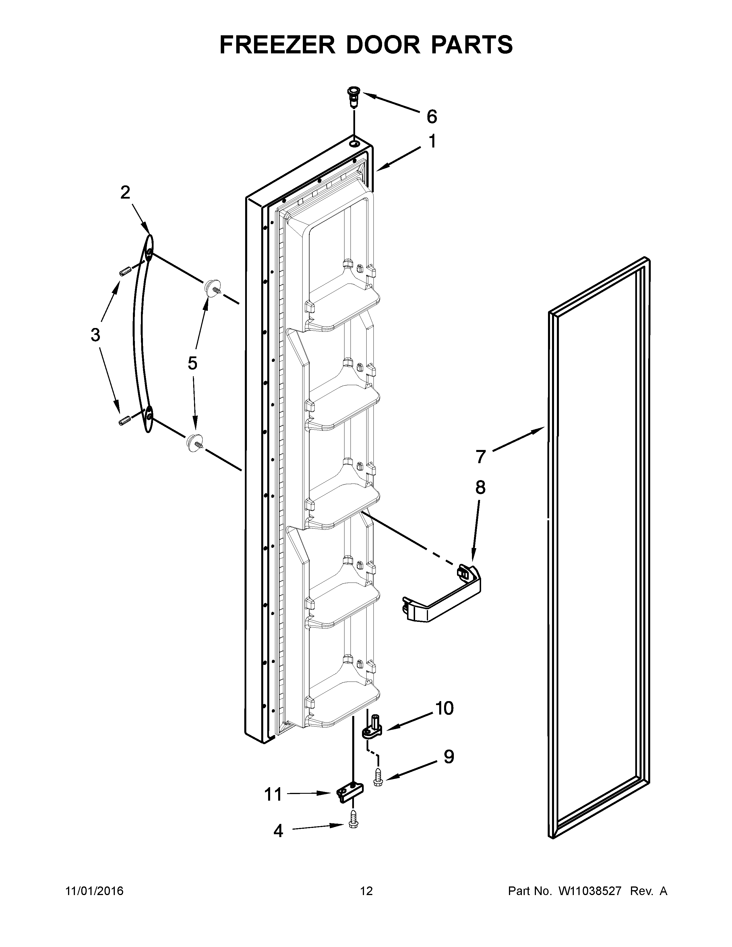Freezer door parts