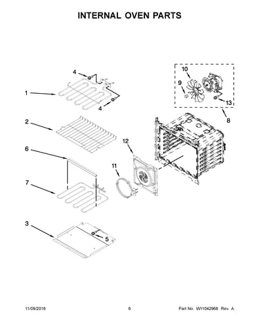 Internal oven parts