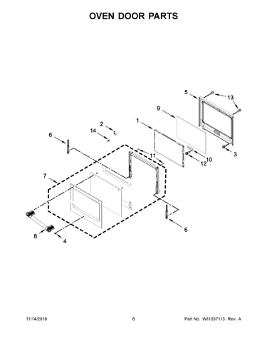 Oven door parts
