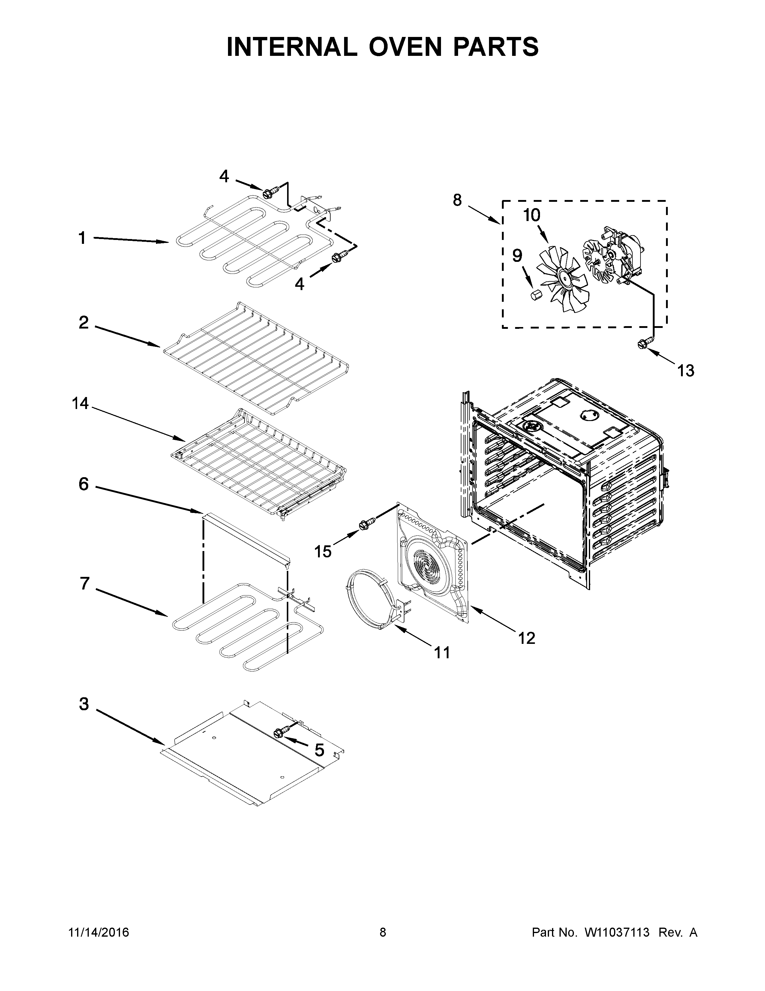 Internal oven parts