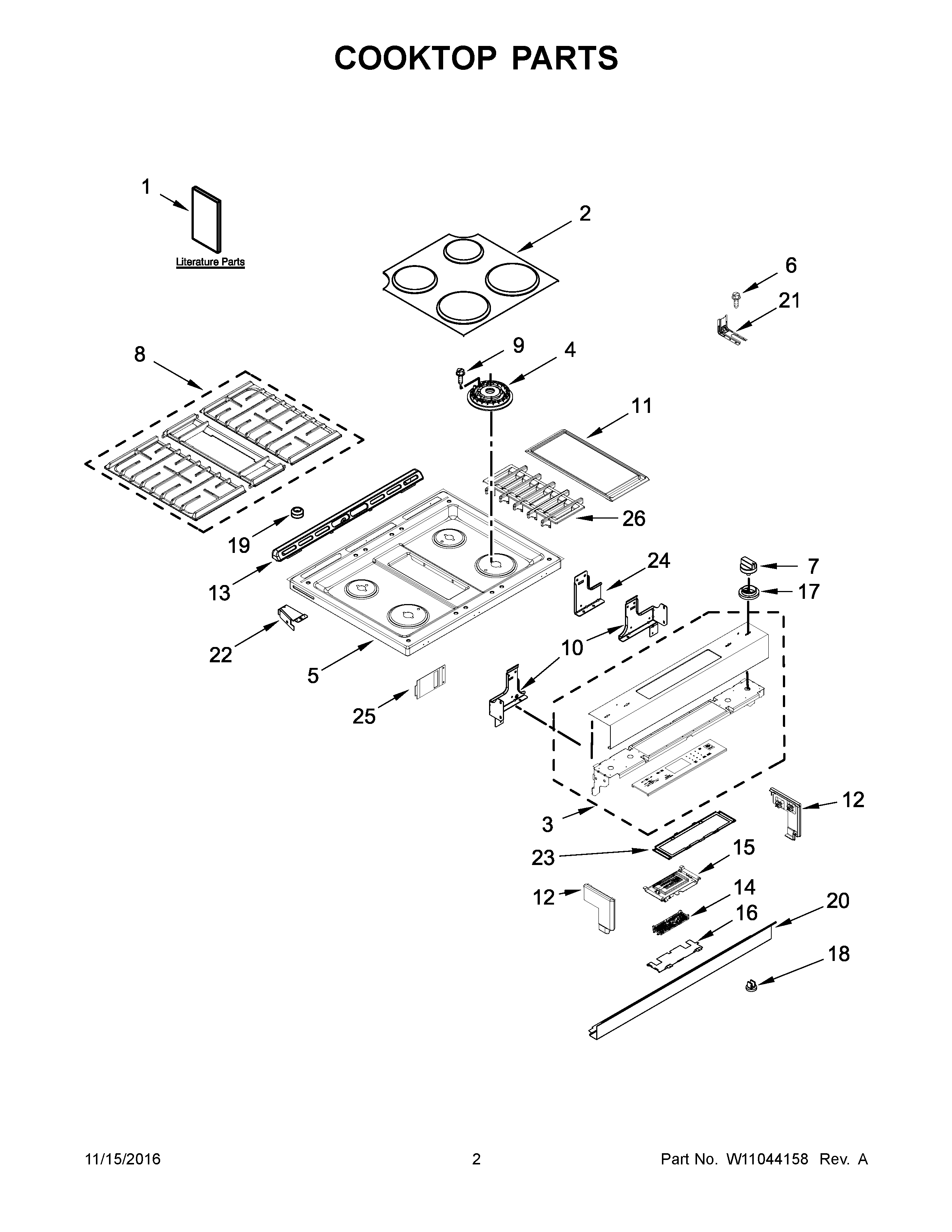 Cooktop parts
