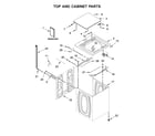 Whirlpool 4GWTW3000FW0 top and cabinet parts diagram