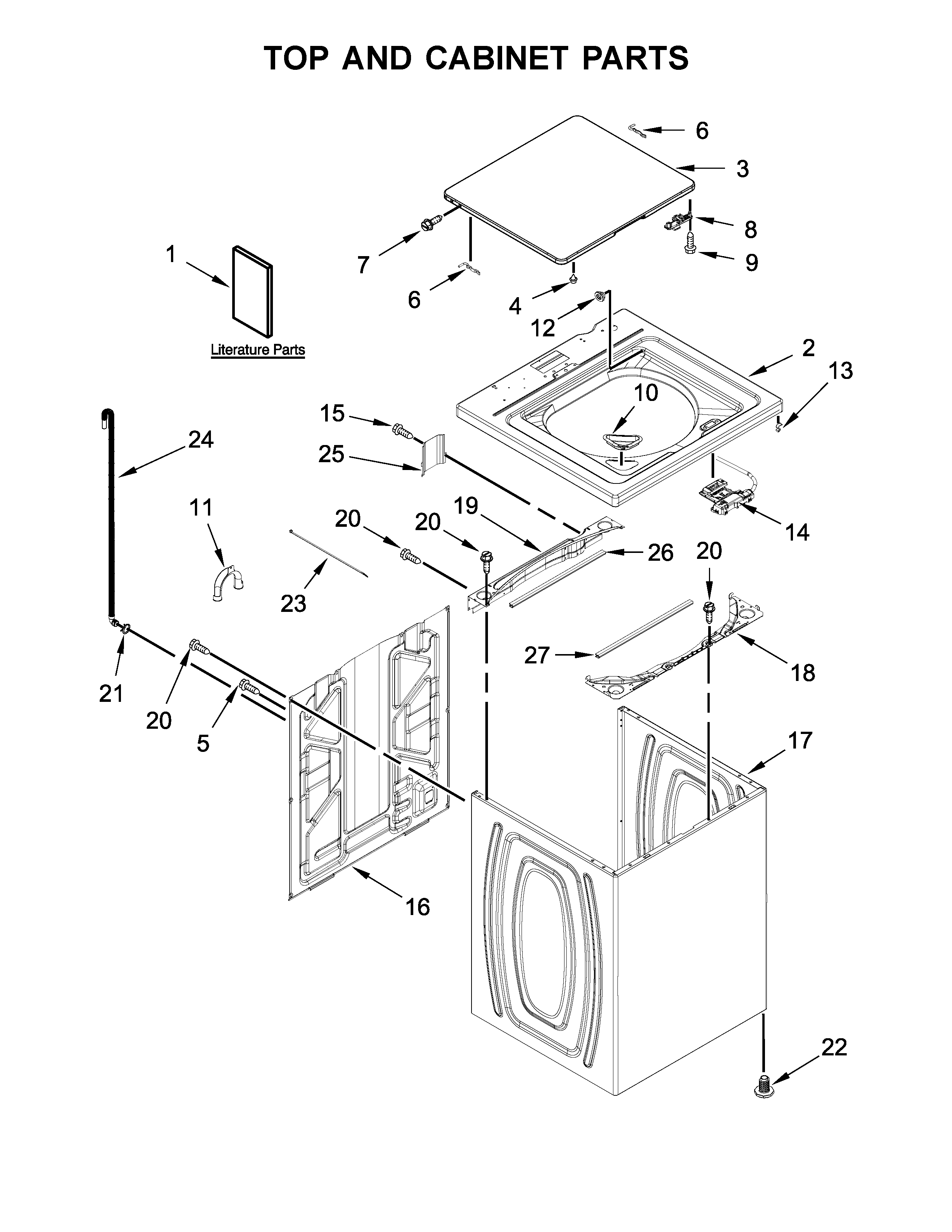 Top and cabinet parts
