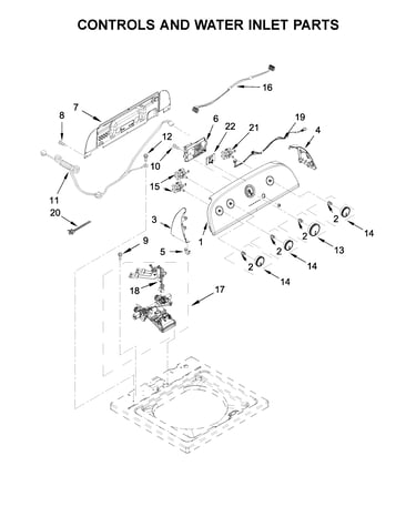 Controls and water inlet parts