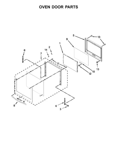 Oven door parts