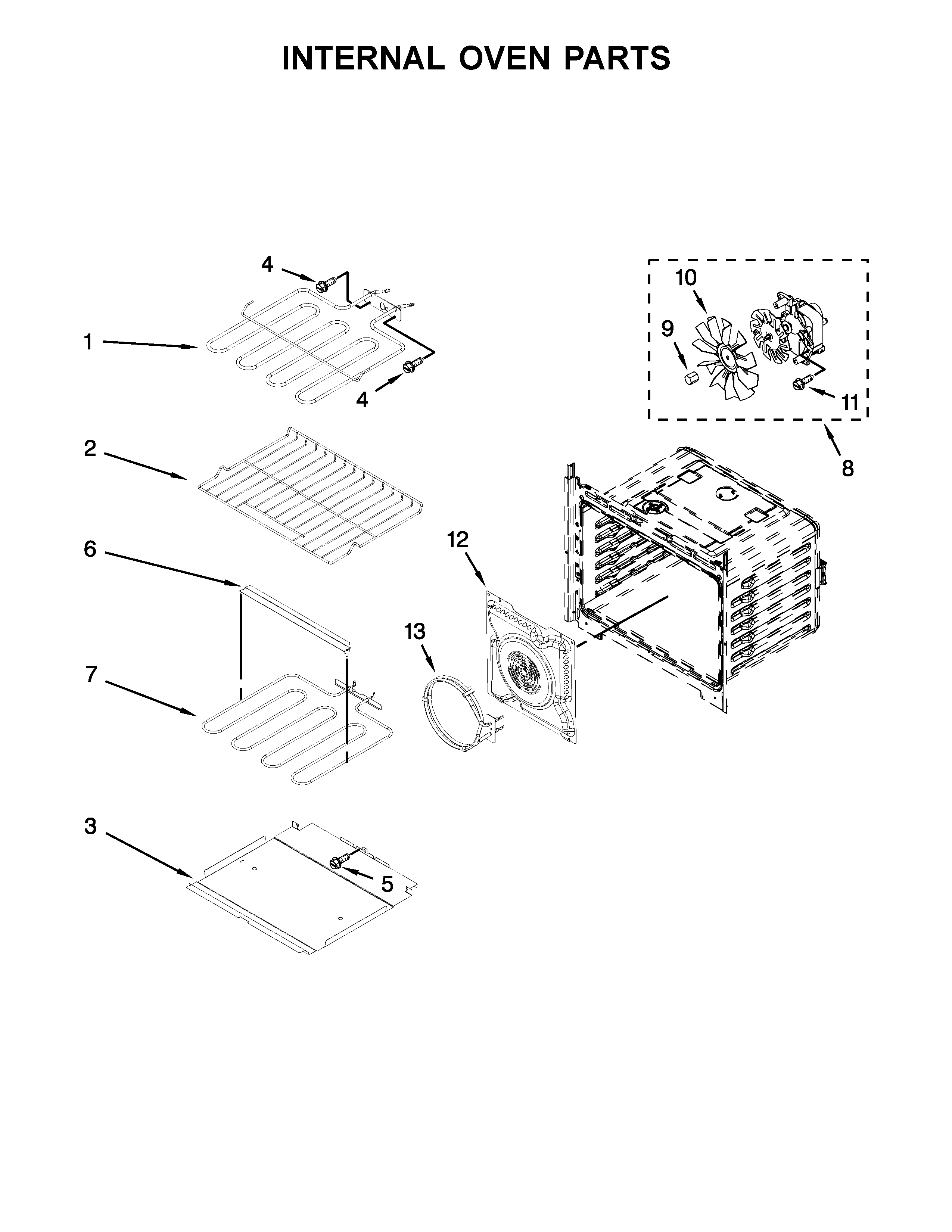 Internal oven parts