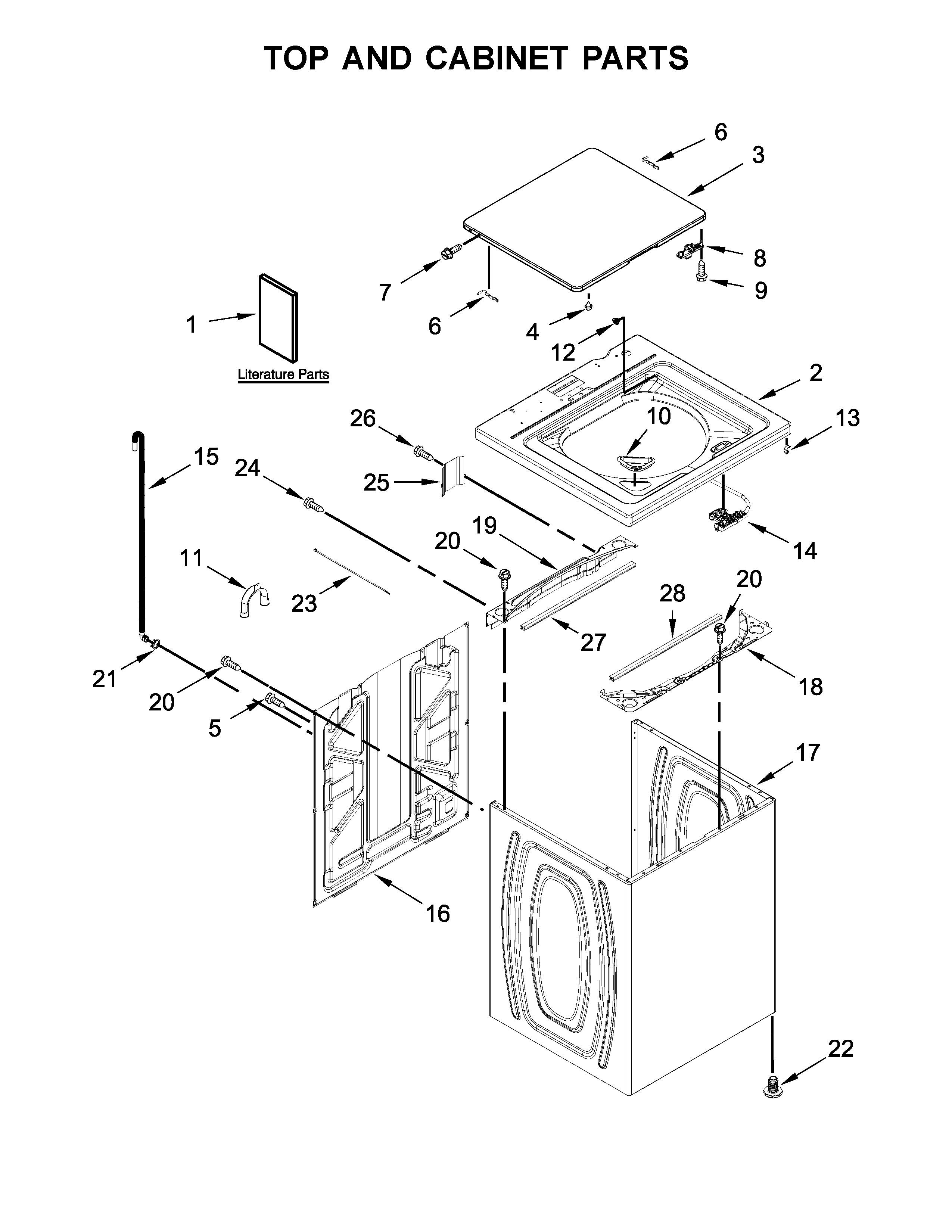 Top and cabinet parts