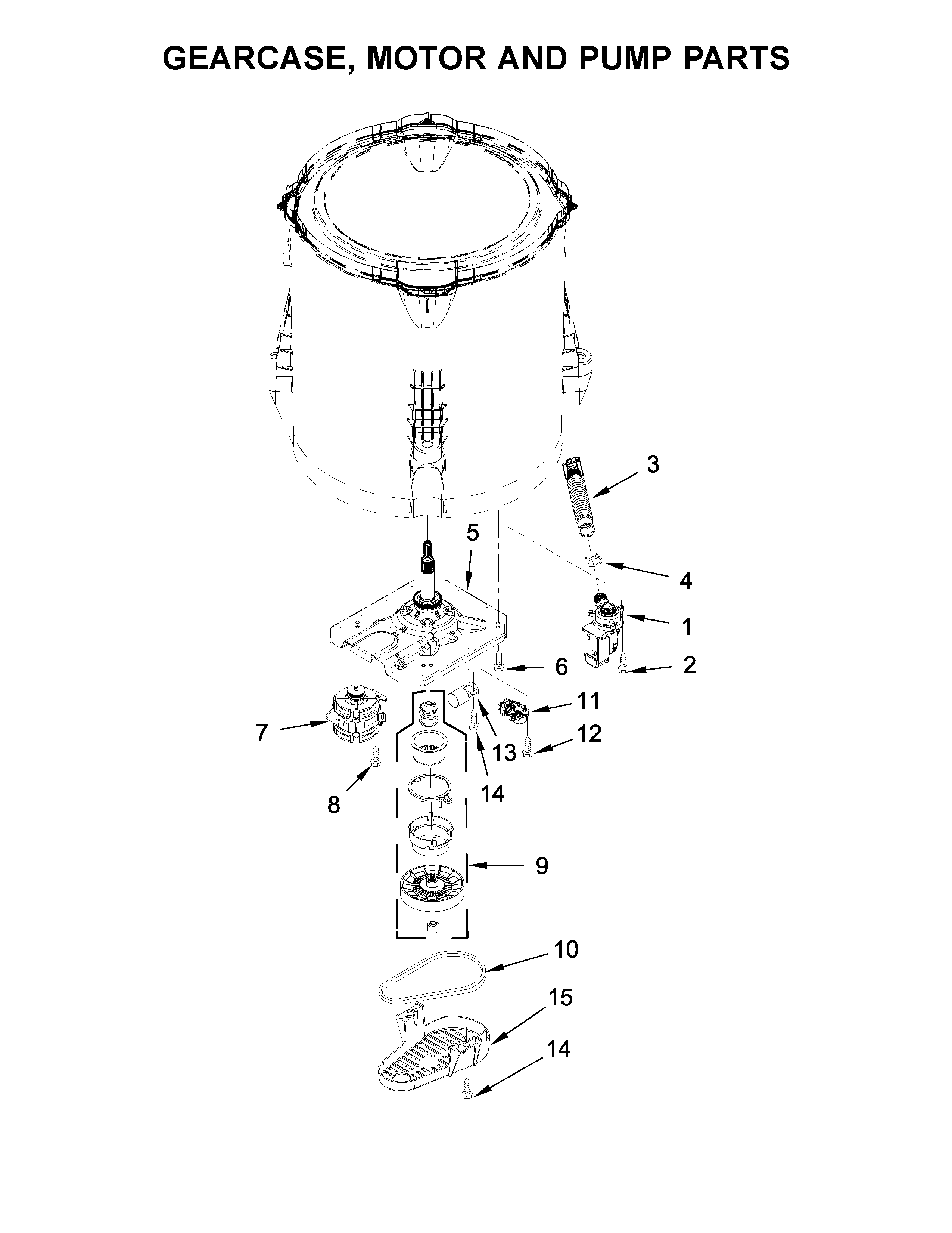 GEARCASE, MOTOR AND PUMP PARTS