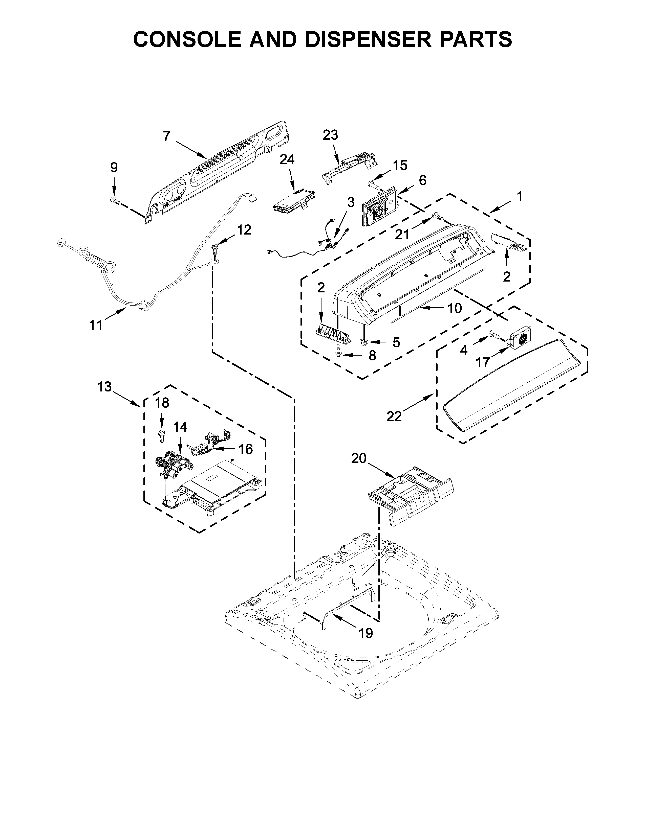 Console and dispenser parts