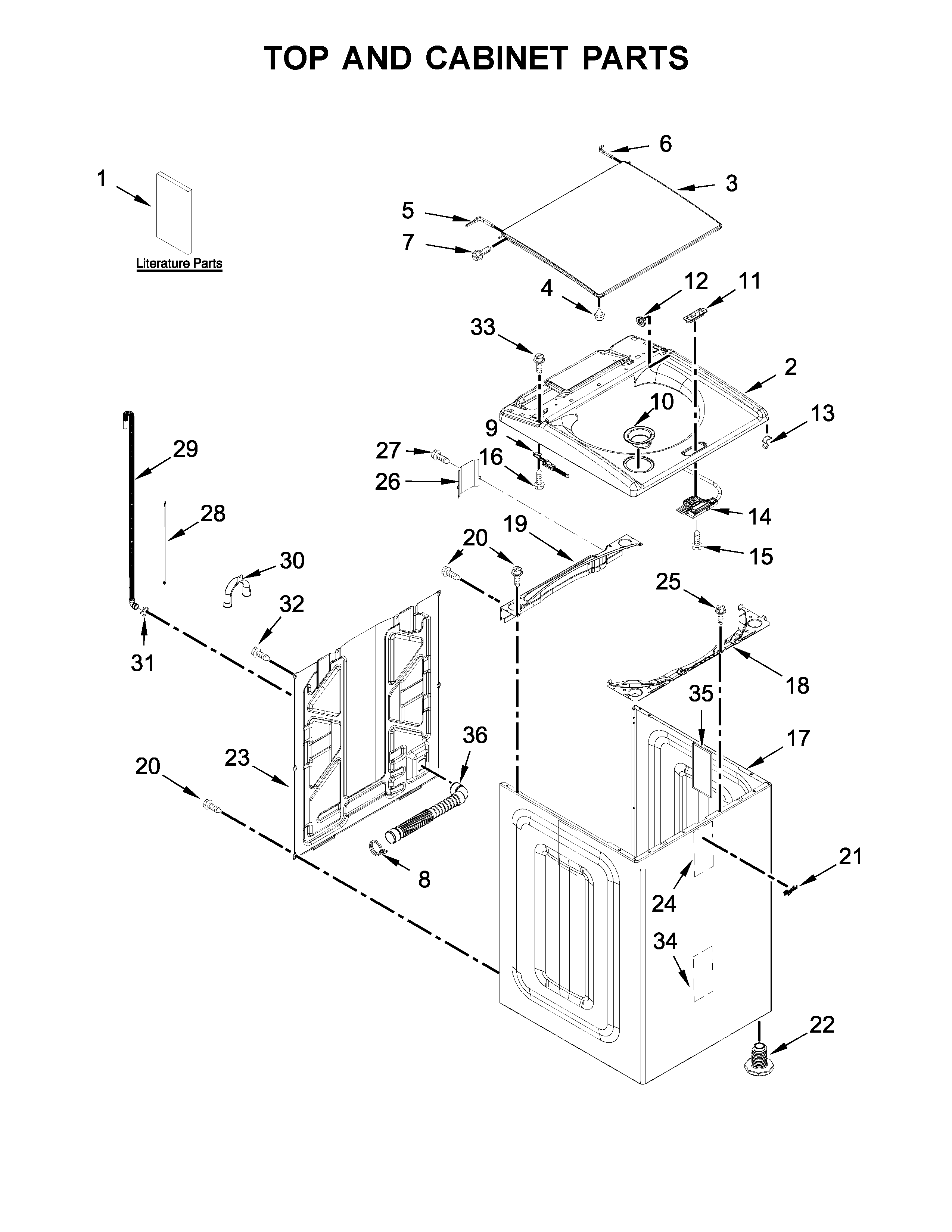 Top and cabinet parts