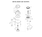 Whirlpool WTW8040DW2 motor, basket and tub parts diagram