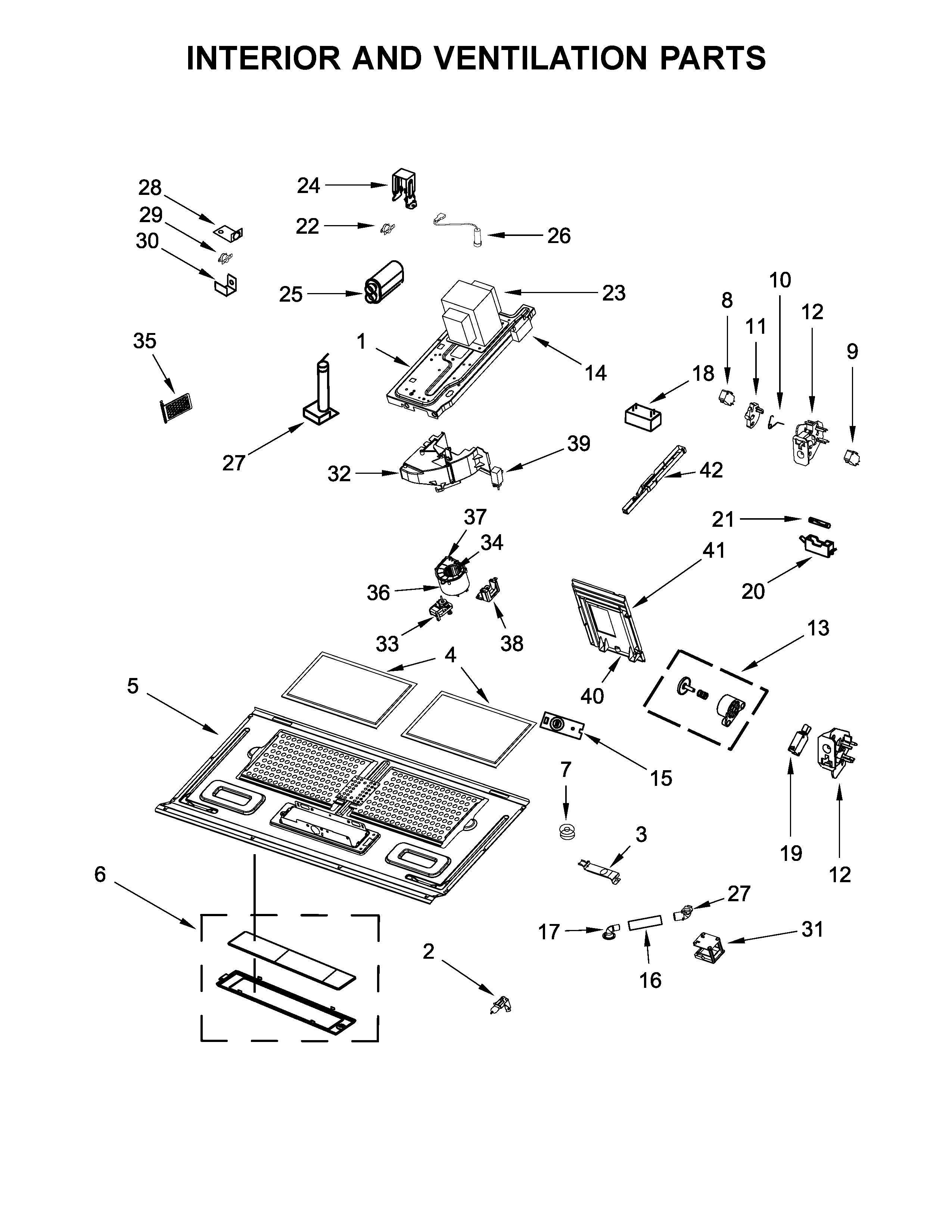 Interior and ventilation parts