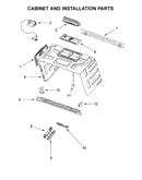 Cabinet and installation parts
