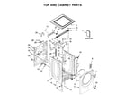 Whirlpool WFW85HEFW1 top and cabinet parts diagram