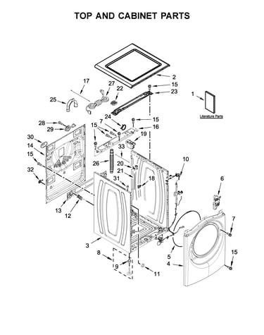 Top and cabinet parts