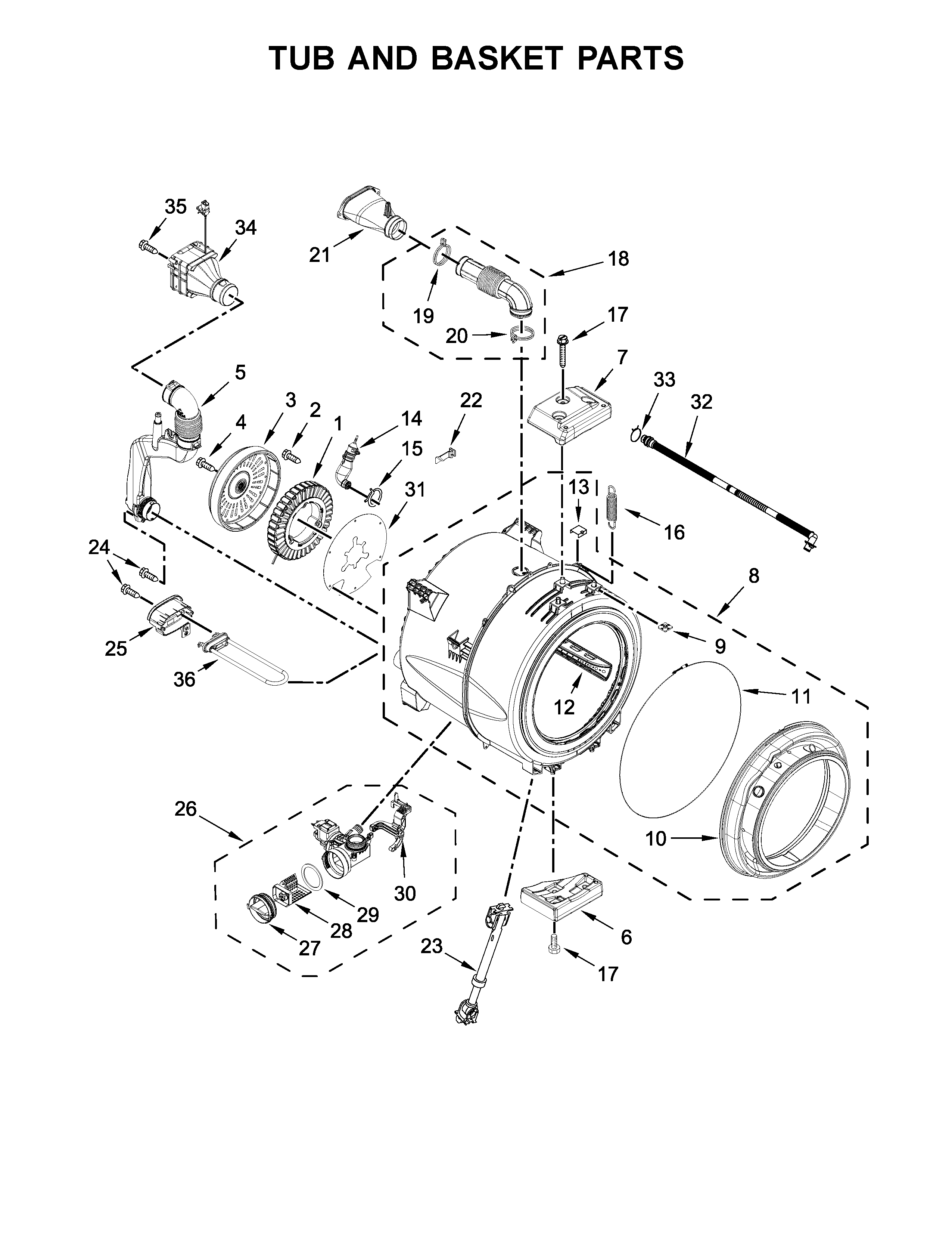 TUB AND BASKET PARTS