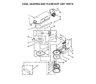 KitchenAid 3KSM5CBTER0 case, gearing and planetary unit parts diagram