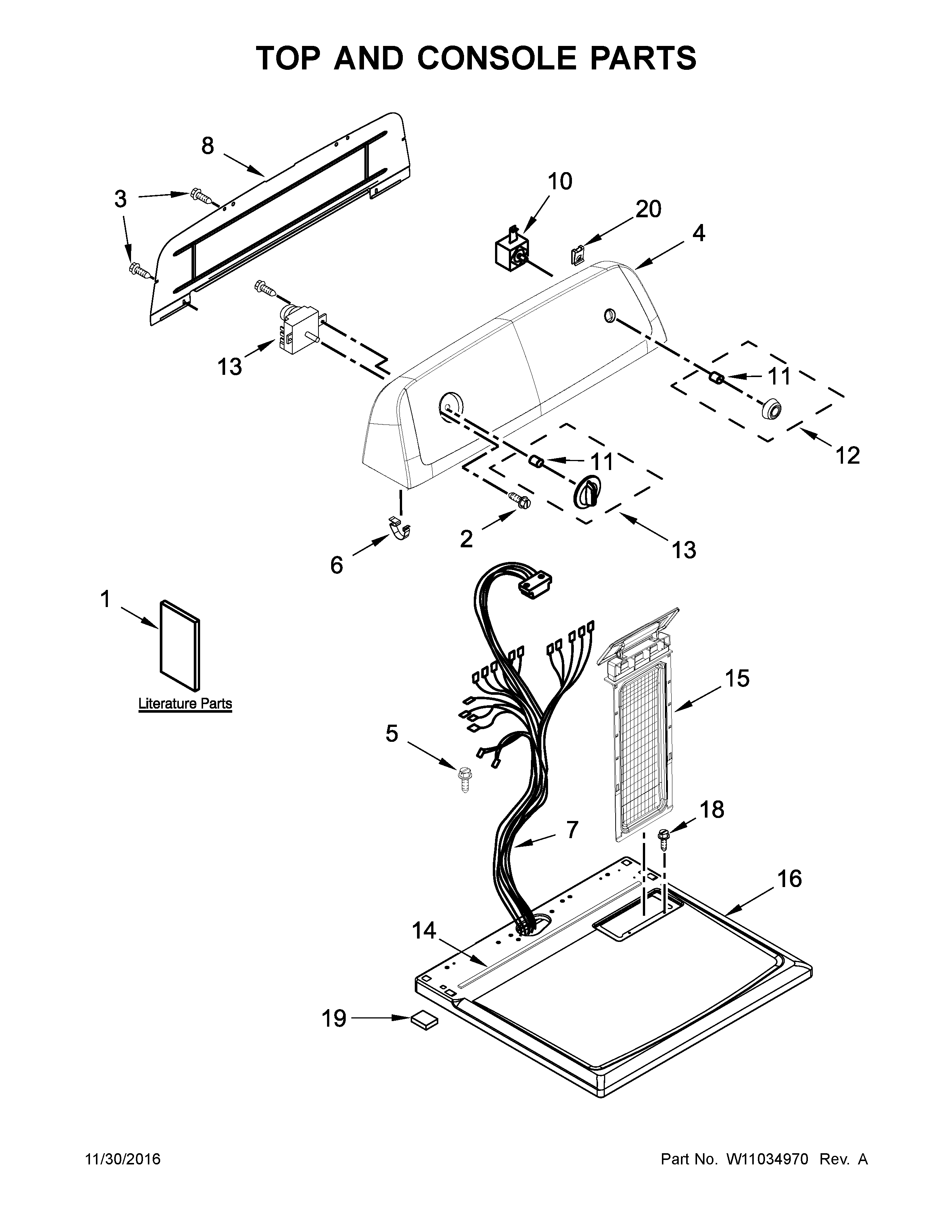 Top and console parts