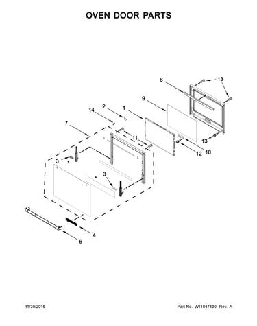 Oven door parts