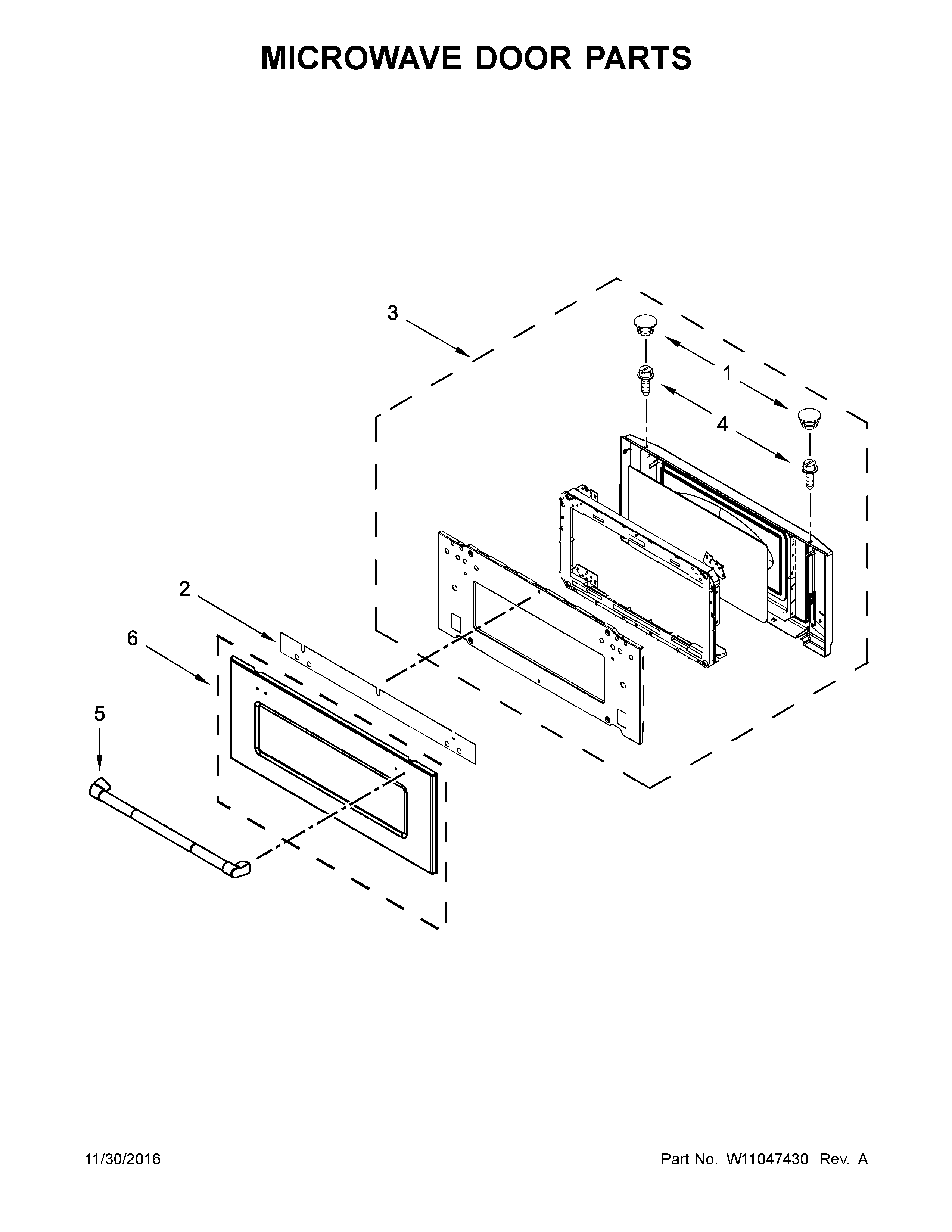 Microwave door parts