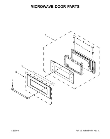 Microwave door parts