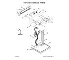 Whirlpool 4KWED4705FW0 top and console parts diagram